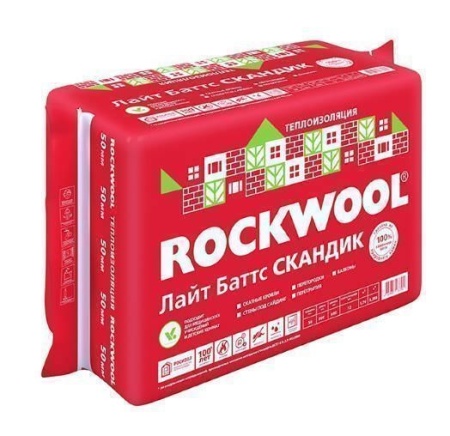 Rockwool Лайт Батс СКАНДИК плита (800х600х50) 5,76м2/12лист (24шт)